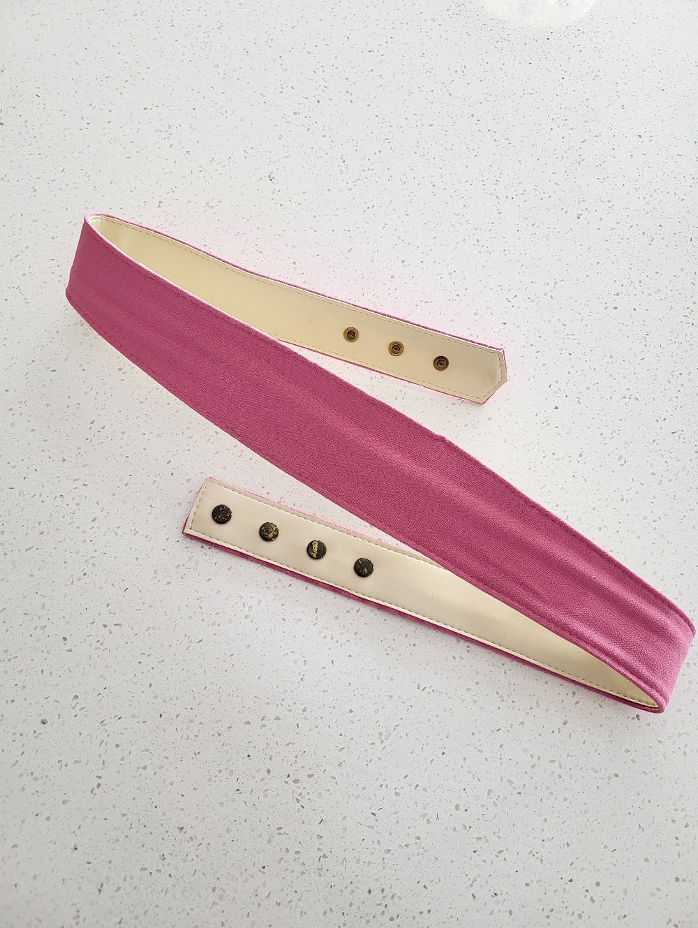 Vintage Dusty Rose Wide Waist Belt Pink Snap Boho Retro Cinch Belt